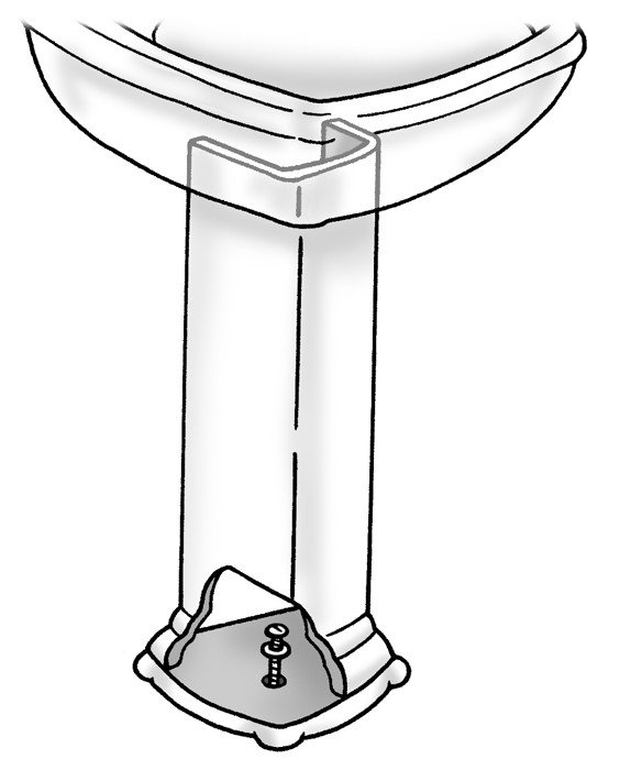 Figure 8-4: The pedestal is held in place with a wood screw.